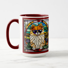 Taza de café de vidrio emplomado de Pomerania lind