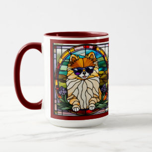 Taza de café de vidrio emplomado de Pomerania lind