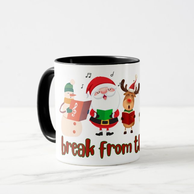 Taza de café de villancicos de Navidad (Anverso izquierdo)
