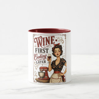 Taza de café de vino antes de cocinar