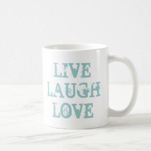 Taza de café de vive ríe ama para amigos y familia