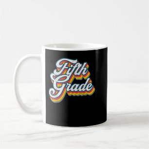 Taza De Café De Vuelta A La Escuela Quinto Grado Retro Vintage