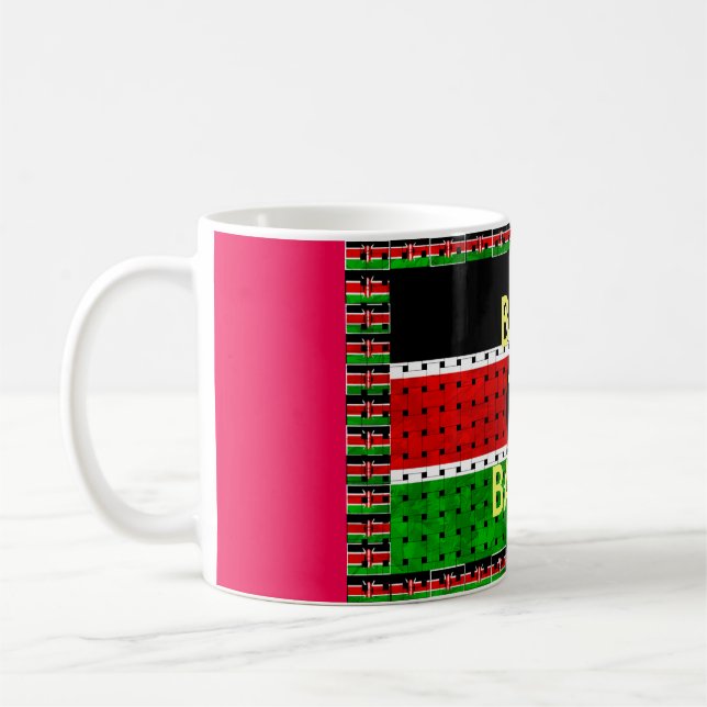 Taza De Café De vuelta a lo básico: Bandera de Kenia tejiendo c (Izquierda)