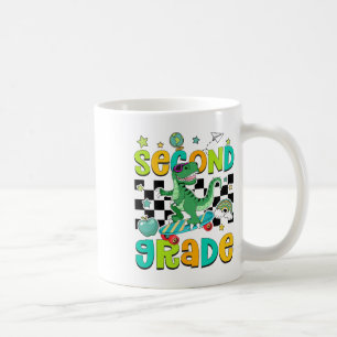 Taza De Café De vuelta al cole rodando hacia 2º grado T-rex mon