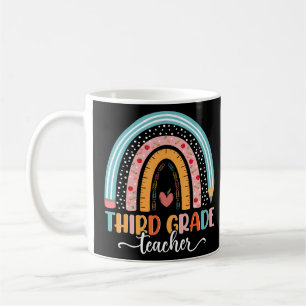 Taza De Café De Vuelta Al Colegio Maestra De Tercer Grado Rainb