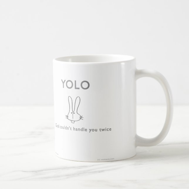 Taza De Café de ww040 YOLO de dios waitwot del conejito de los (Derecha)