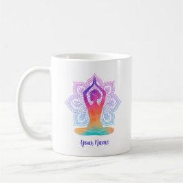Taza de café de yoga Mandala con nombre personaliz
