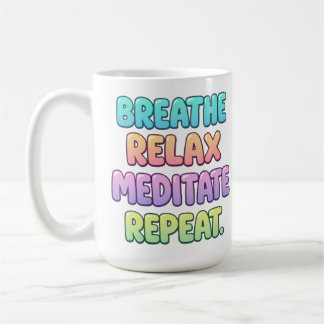 Taza de café de yoga para respirar relajar meditar