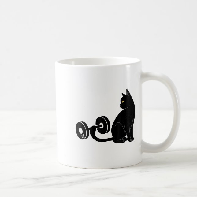 Taza De Café Deadlifting Cat Workout Gym Fitness Exercise Weigh (Derecha)