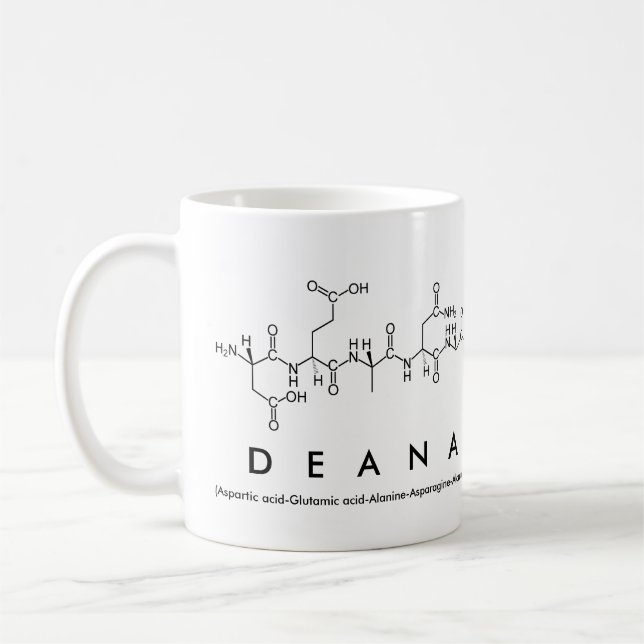 Taza De Café Deana peptide name mug (Izquierda)