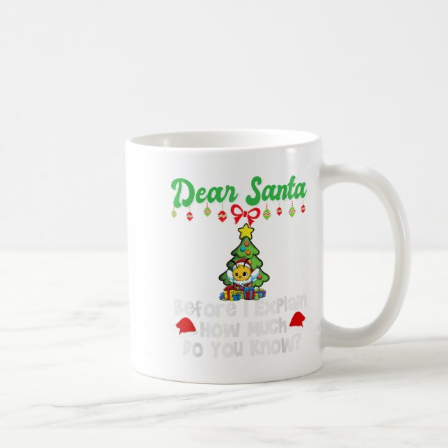 Taza De Café Dear Santa Before I Explain How Much Do You Know  (Derecha)