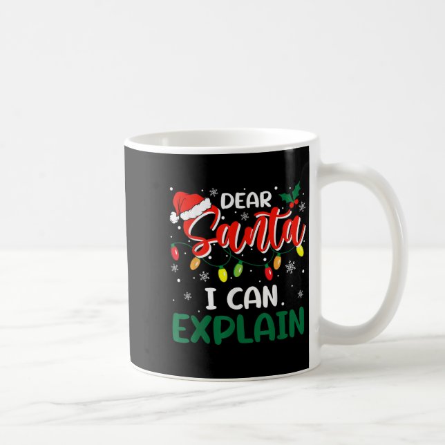 Taza De Café Dear Santa I Can Explain Christmas Family Matching (Derecha)