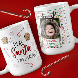 Taza De Café Dear Santa (I was Framed) Funny Mugshot Christmas