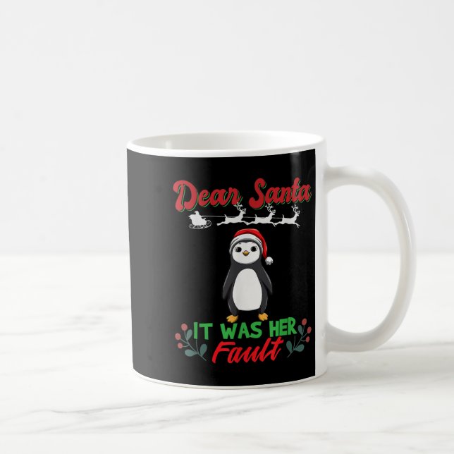 Taza De Café Dear Santa It Was Her Fault Siblings Matching Xmas (Derecha)