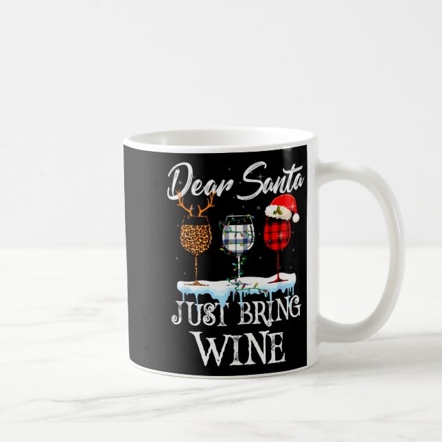 Taza De Café Dear Santa Just Bring Wine Christmas Pajama Costum (Derecha)