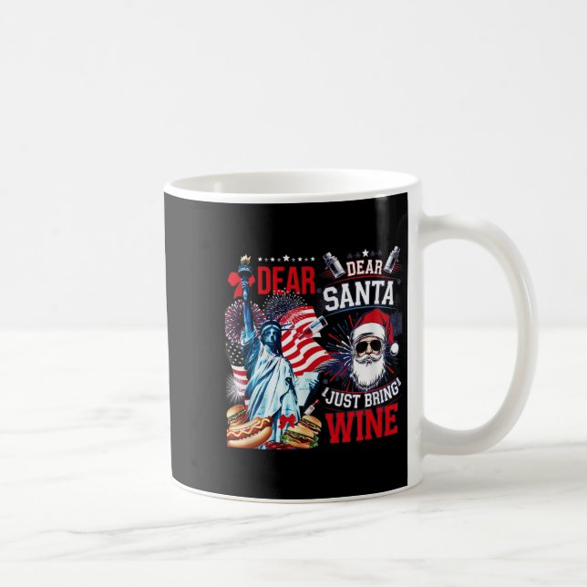 Taza De Café Dear Santa Just Bring Wine For Christmas  (Derecha)