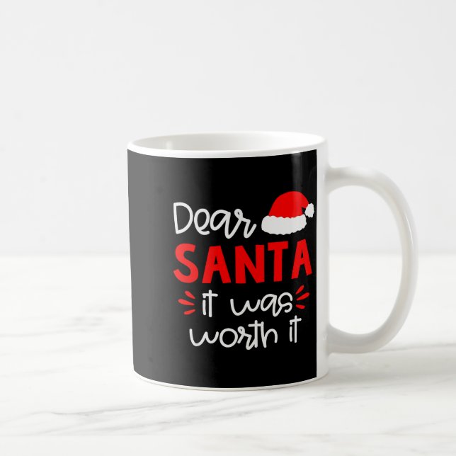 Taza De Café Dear Santa Shirt Funny Matching Family Christmas P (Derecha)