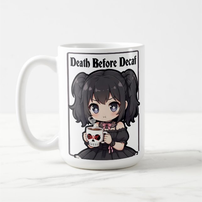 Taza De Café Death Before Decaf (Izquierda)