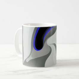 Taza De Café Debajo del azul: Resumen gris, negro y azul