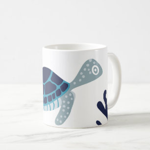 Taza De Café Debajo tortuga del mar - mar