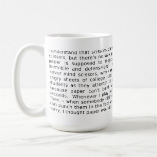 Taza De Café Debate de Piedra Papel Tijera FunnyMug
