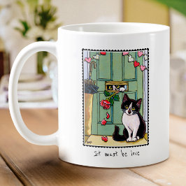 Taza De Café Debe Ser Amor Personalizado Kitty Cat Cute
