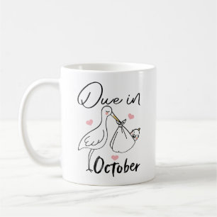 Taza De Café Debido en Octubre Lindo Cisne que Lleva a un Bebé 