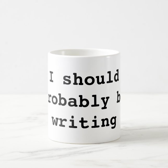 Taza De Café Debo escribir probablemente (Centro)