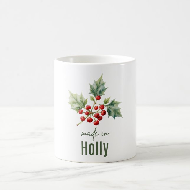 Taza De Café December Holly Flower Mug | Coffee Cup (Centro)