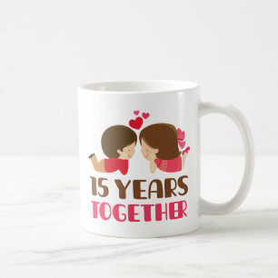 Taza De Café décimo quinto Regalo del aniversario para ella
