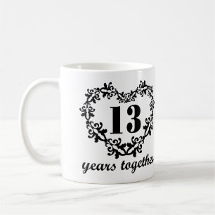Taza De Café décimotercero Aniversario 13 años junto del