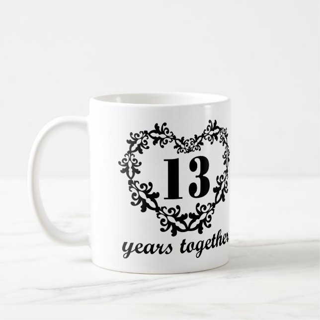 Taza De Café décimotercero Aniversario 13 años junto del (Izquierda)
