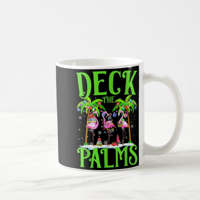 Taza De Café Deck The Palms Flamingo Trocal Christmas Lights Pa (Derecha)