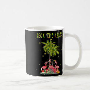 Taza De Café Deck The Palms Navidades Hawaianos Luces Palm Flam