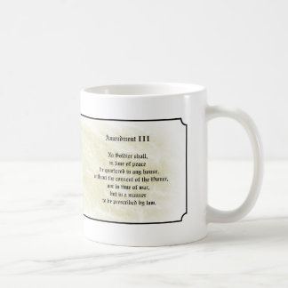 Taza De Café Declaración de Derechos - tercera enmienda