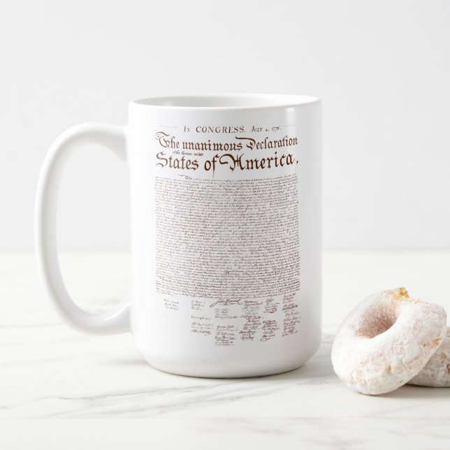 Taza De Café Declaración de Independencia de EE. UU. (Con donut)