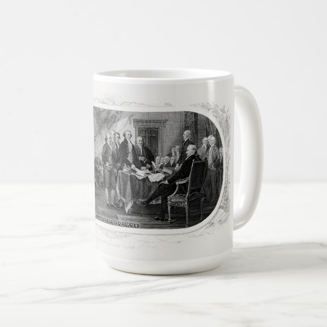 Taza De Café Declaración de Independencia: Proyecto de ley de $ (Anverso derecho)