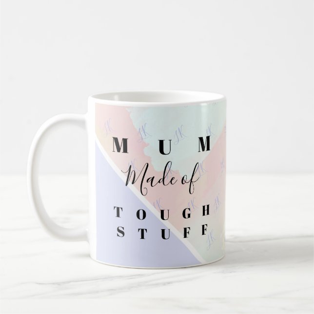 Taza De Café Declaración de Mamá moderna personalizada Monogram (Izquierda)