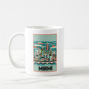 Taza De Café Deco de arte de Miami Florida