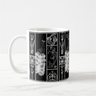 Taza De Café Decodificación de arte blanco y negro personalizab
