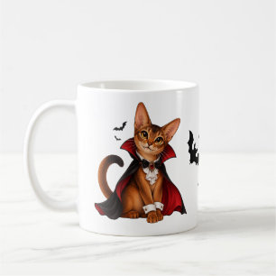 Taza De Café Decor Cute Abyssinian Cat Vampire Dracula