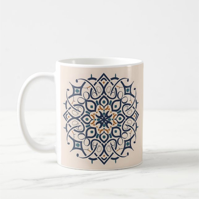 Taza De Café Decoración andaluza marroquí, patrón Mandala (Izquierda)