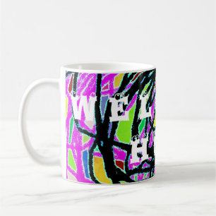 TAZA DE CAFÉ DECORACIÓN DE ARTE DE BIENVENIDA EN CASA
