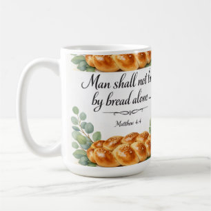 Taza De Café Decoración de cocina Mateo 4:4 Regalo judío mesián