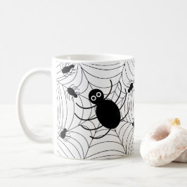 Taza De Café Decoración de Halloween en Black Spider