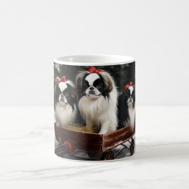 Taza De Café Decoración de los Navidades Chin Snowy Sleigh (Centro)