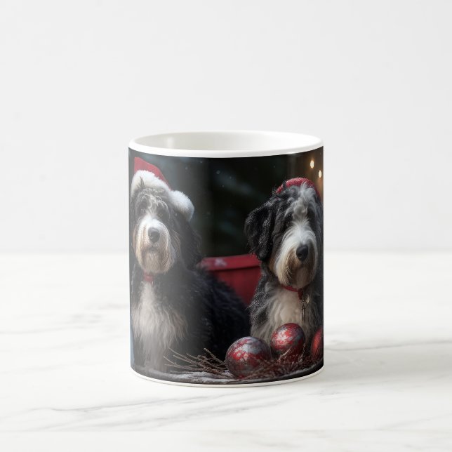 Taza De Café Decoración de los Navidades de Bernedoodle Snowy S (Centro)