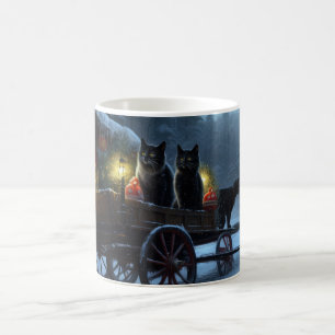Taza De Café Decoración de los Navidades de Sleigh Ride, un gat