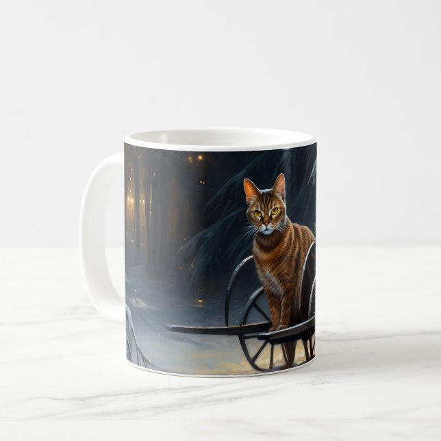Taza De Café Decoración de los Navidades de Snowy Sleigh Ride (Anverso izquierdo)