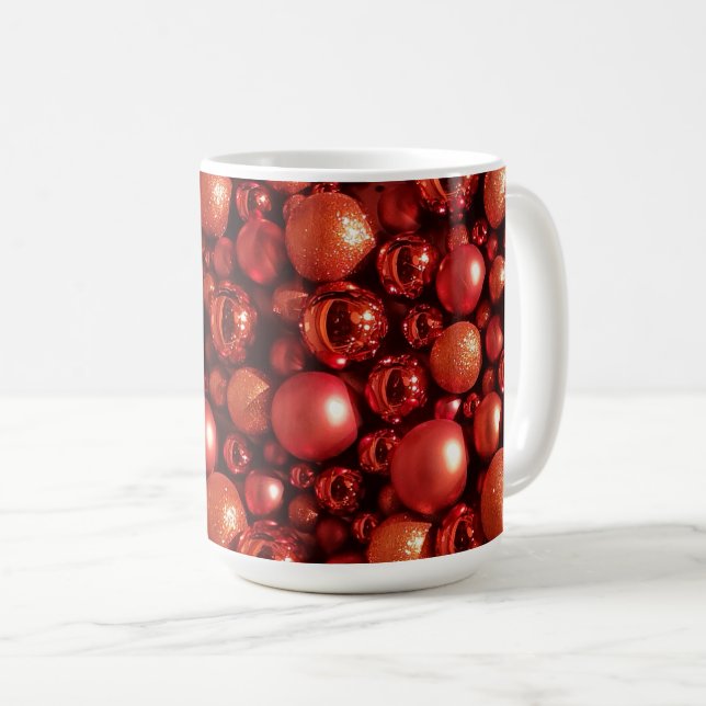 Taza De Café Decoración de los navidades en tonos rojos (Anverso derecho)